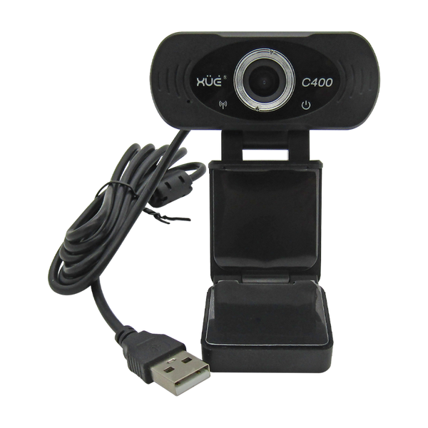 Cámara Webcam USB 2.0 HD 1080P 1920x1080, Mic Digital, color Negro XUE® C400