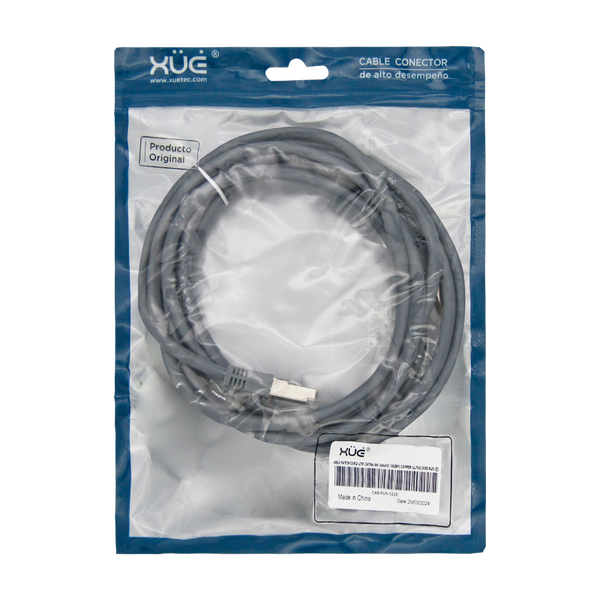 Cable Patchcord UTP CAT6A 3M 26AWG 10GBPS Full Copper UL758/2835 XUE® Gray