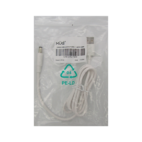 Cable  USB-A A 5.5*2.5*10mm 1.2M BLANCO XUE®