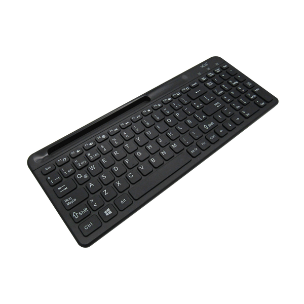 Combo Teclado Externo Wireless  Compacto LATAM + Mouse 1600DPI, 2.4GHZ + BT 5.0, Batería 500MAH, USB-C, Color Negro, W1500 XUE®